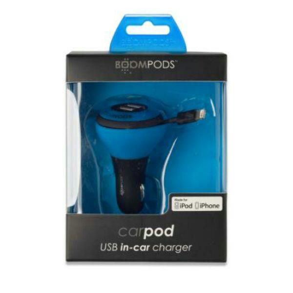 شارژر فندکی بوم پادز مدل کارپاد ام اف آی Boompods Carpod-MFI 20W 2Port USB Car Charger